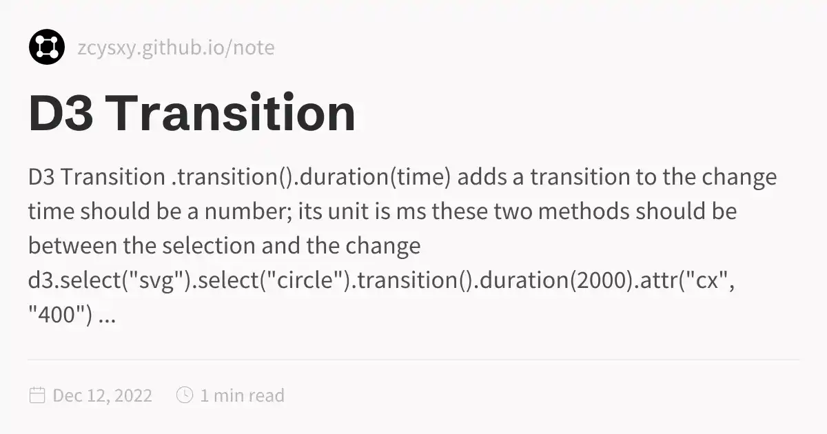 D3 Transition
