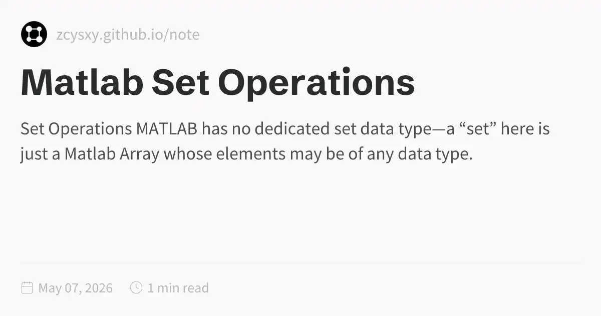 Matlab Set Operations