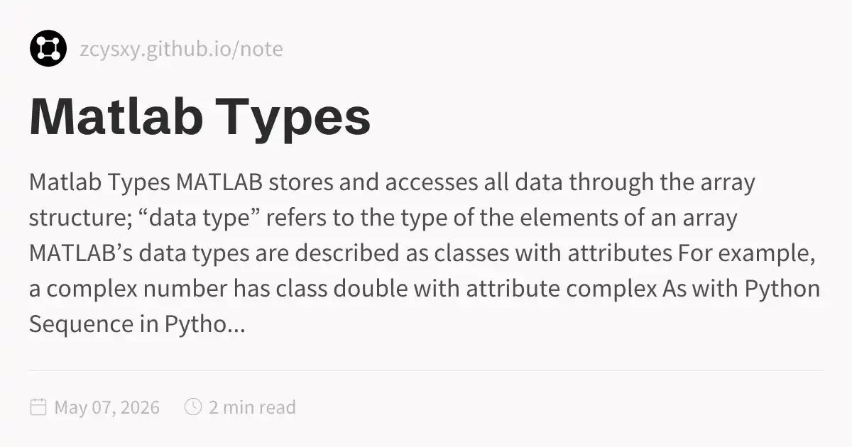 Matlab Look Matlab Types