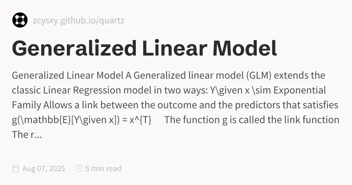 Generalized Linear Model